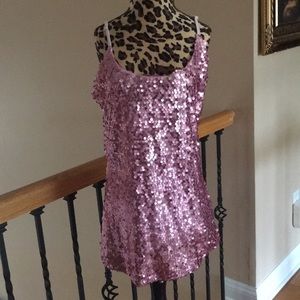 Boston Proper Sequin Top with adjustable straps